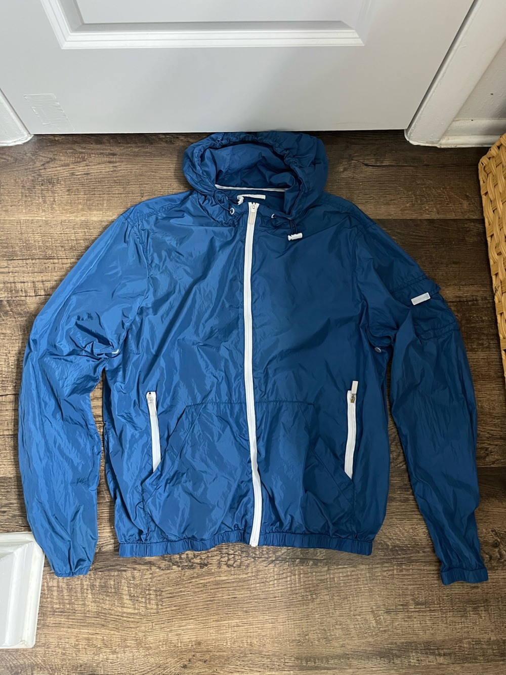 Blue Men's Lightweight Hooded Micheal Kors Windbreaker Jacket